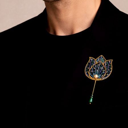 Handmade Jewelry Unisex Lotus Bloom Brooch